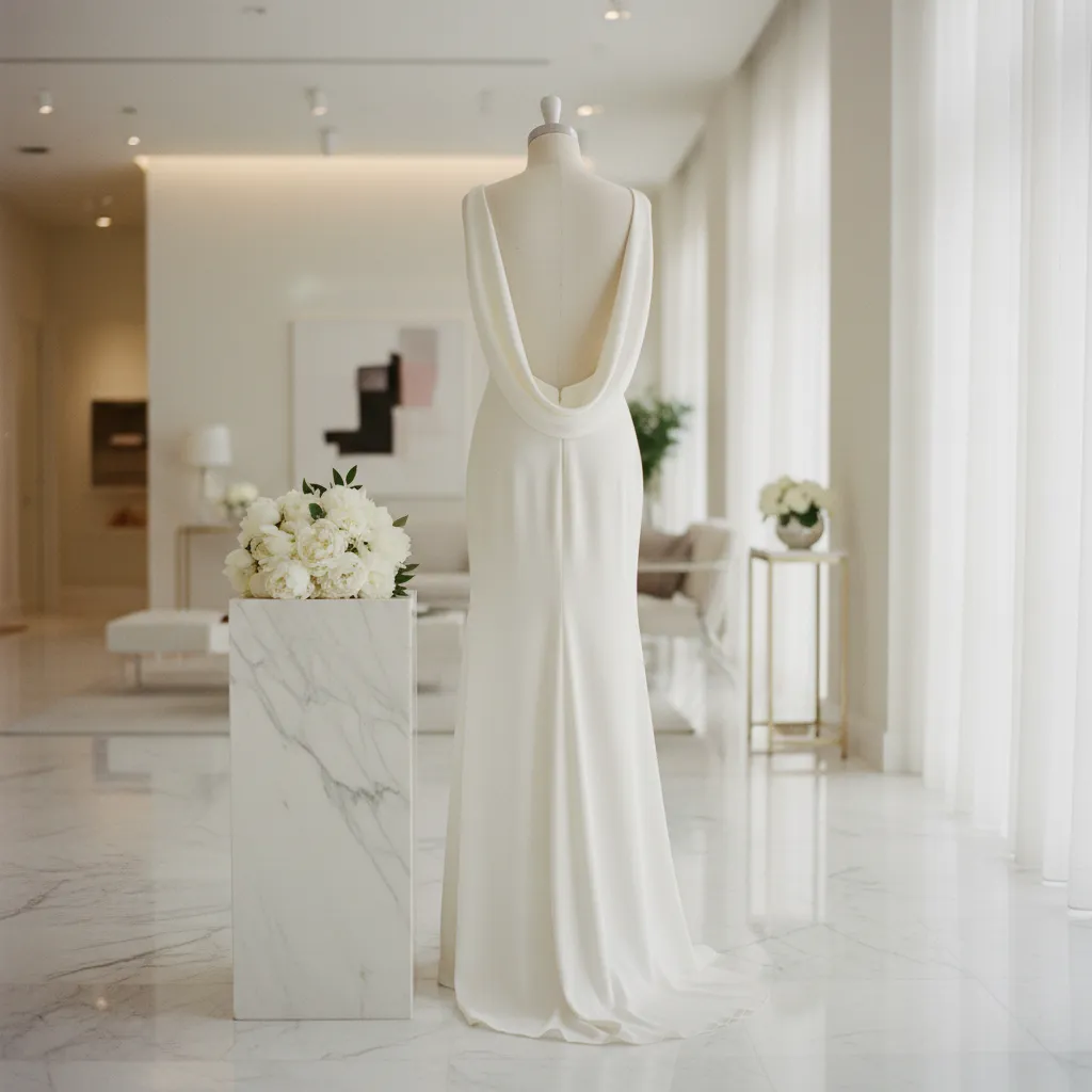 Minimalistische Brautkleider mit Statement-Details liegen 2026 voll im Trend