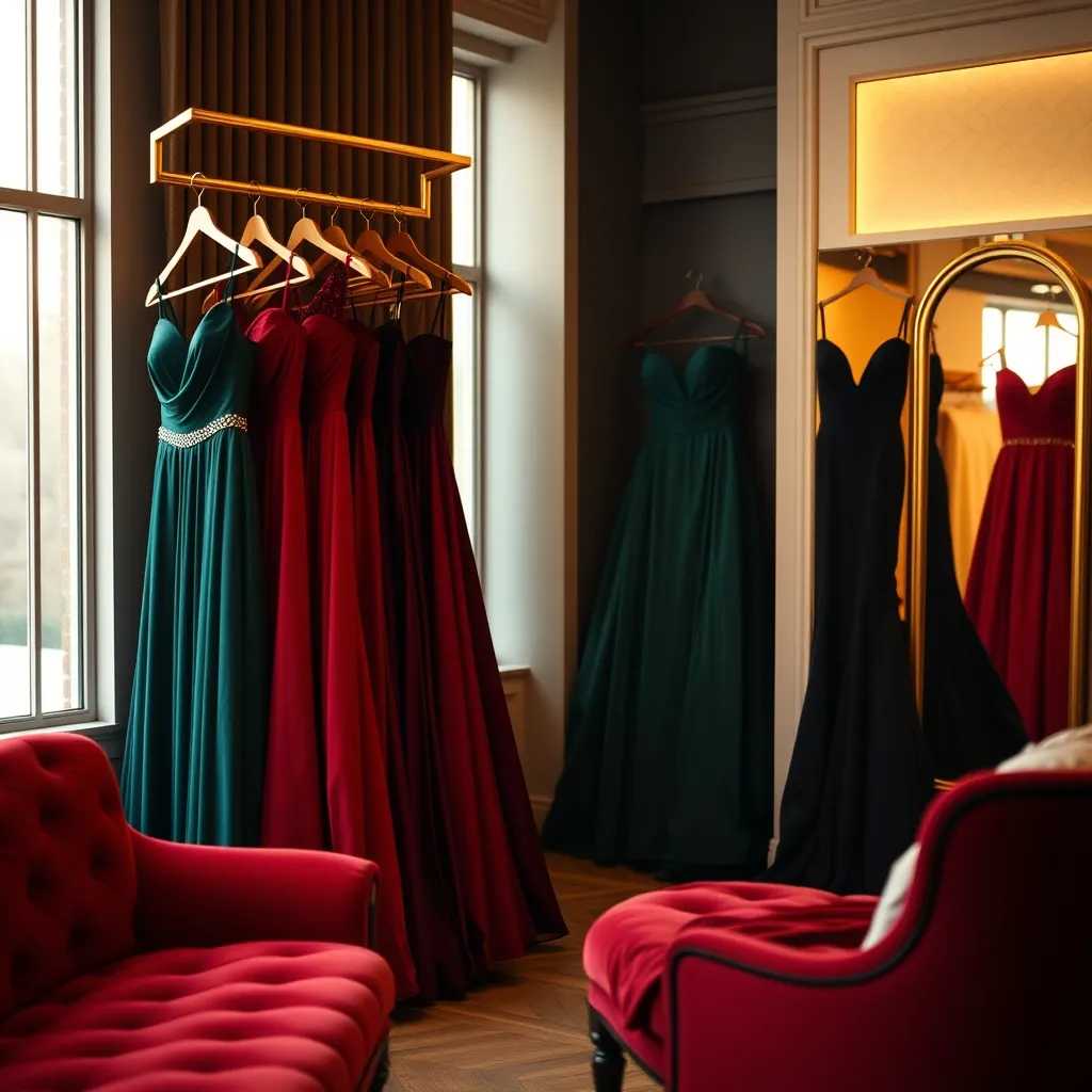 Abendkleider in kräftigen Farben gehören zum Sortiment der Boutique in Wels