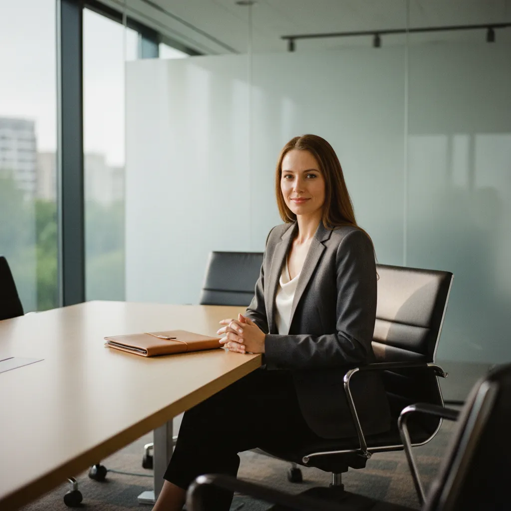 Ein gut sitzender Blazer in Anthrazit vermittelt Professionalität im Vorstellungsgespräch