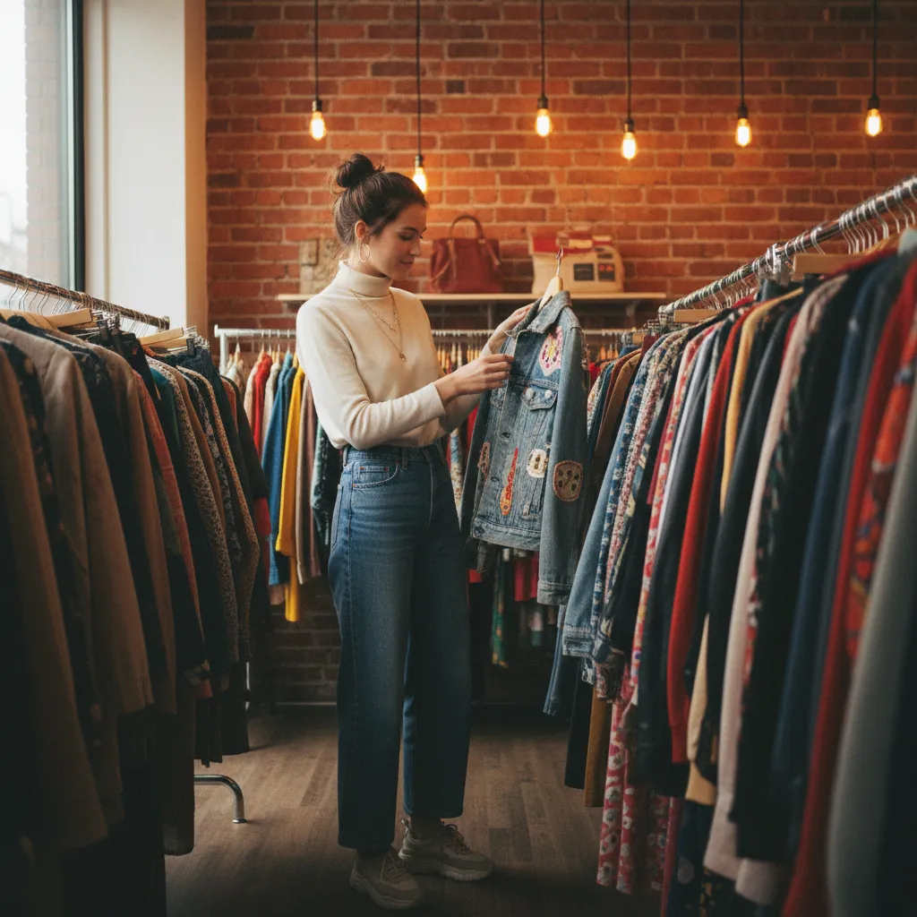 Nachhaltiger Streetstyle beginnt oft beim Vintage-Shopping in Second-Hand-Boutiquen