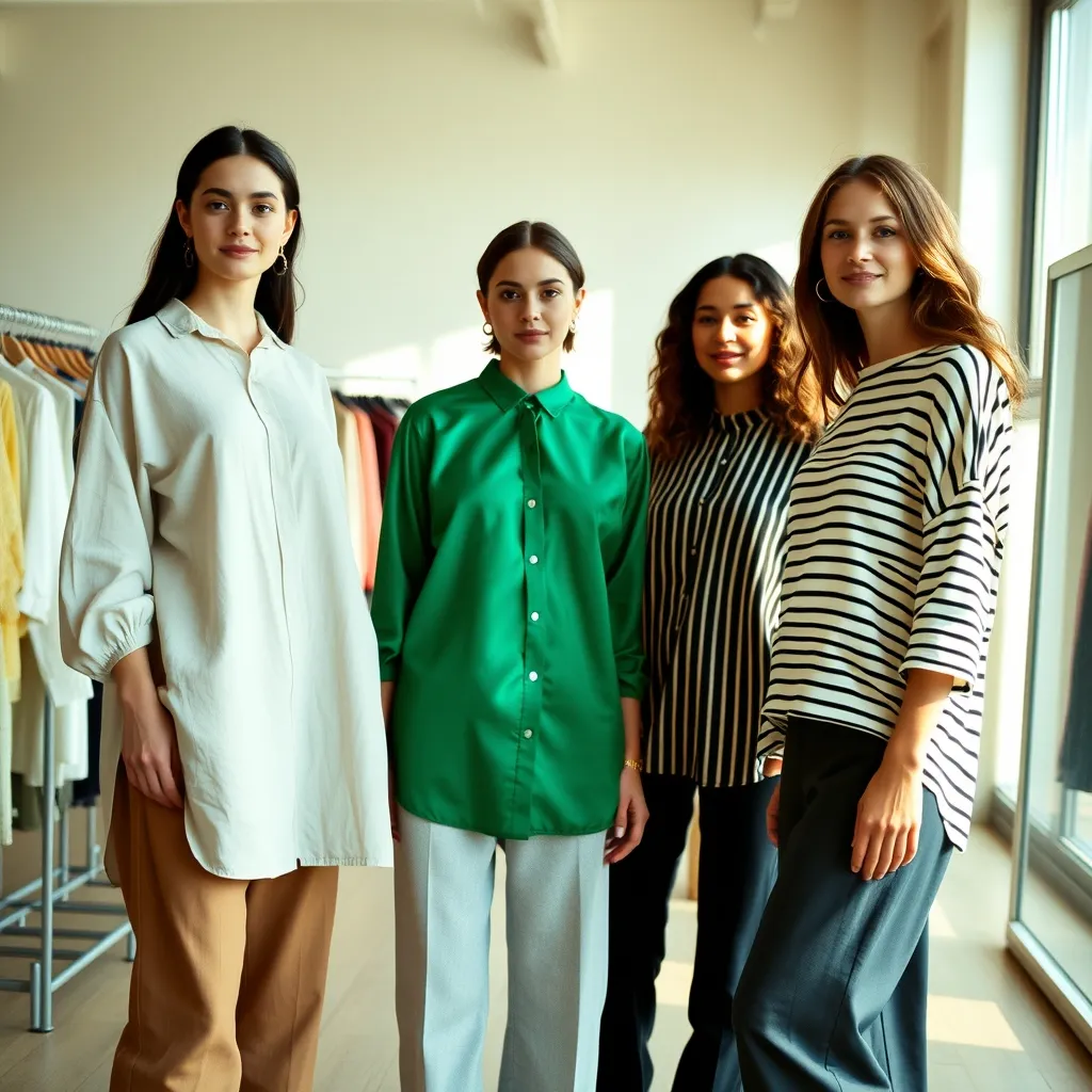 Drei Blusen-Trends im Vergleich: Oversize, Satin und Streifen für verschiedene Anlässe