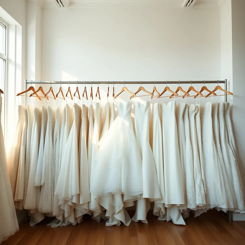 Verschiedene Brautkleid-Schnitte für jeden Figurtyp in einer Wiener Boutique