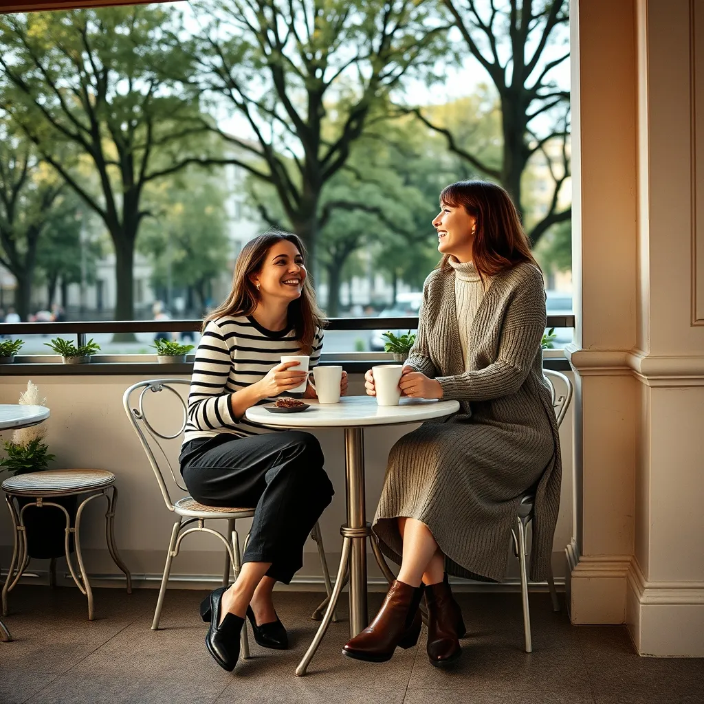 Zwei alltagstaugliche Casual Looks für den Nachmittag im Wiener Café