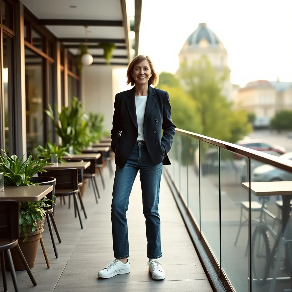Weiße Minimal-Sneaker zum Blazer: Der perfekte Business-Casual-Look für den Alltag