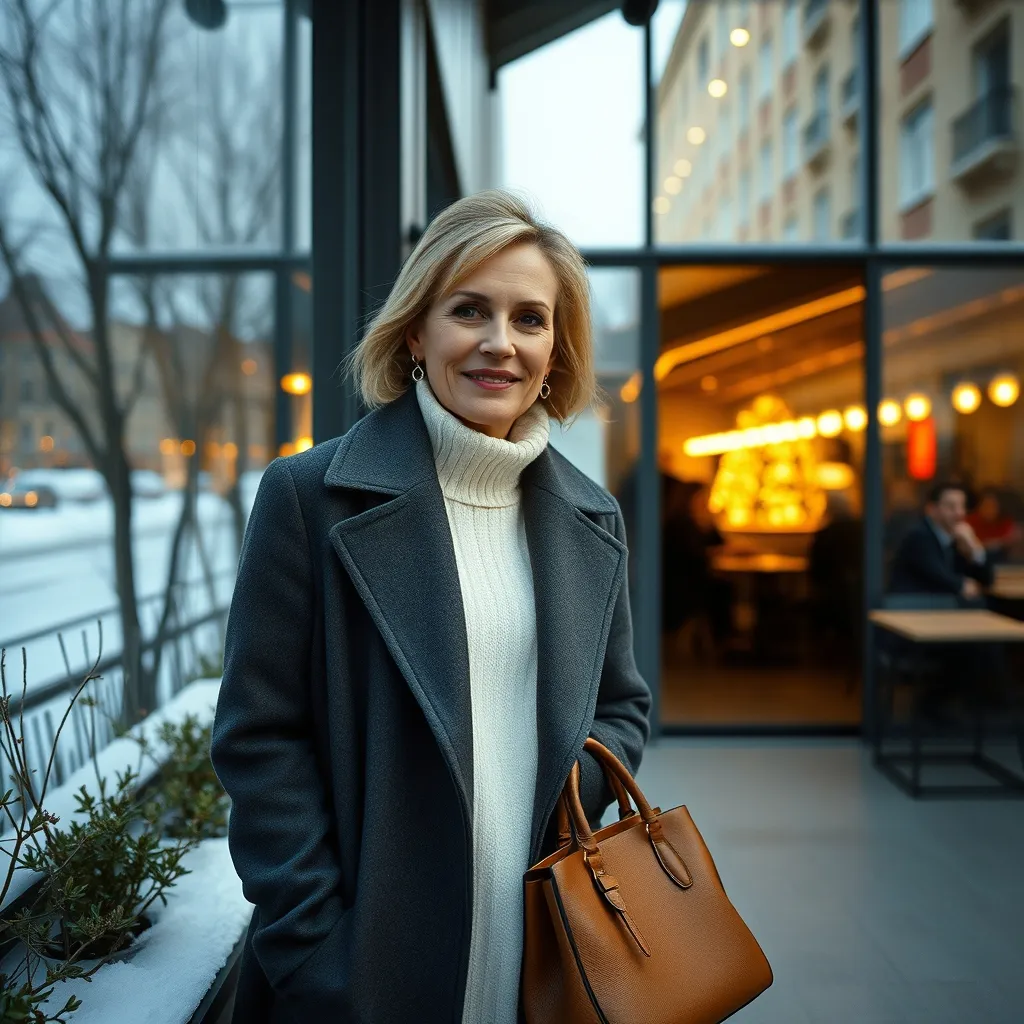 Perfektes Layering: Rollkragenpullover unter dem taillierten Wollmantel