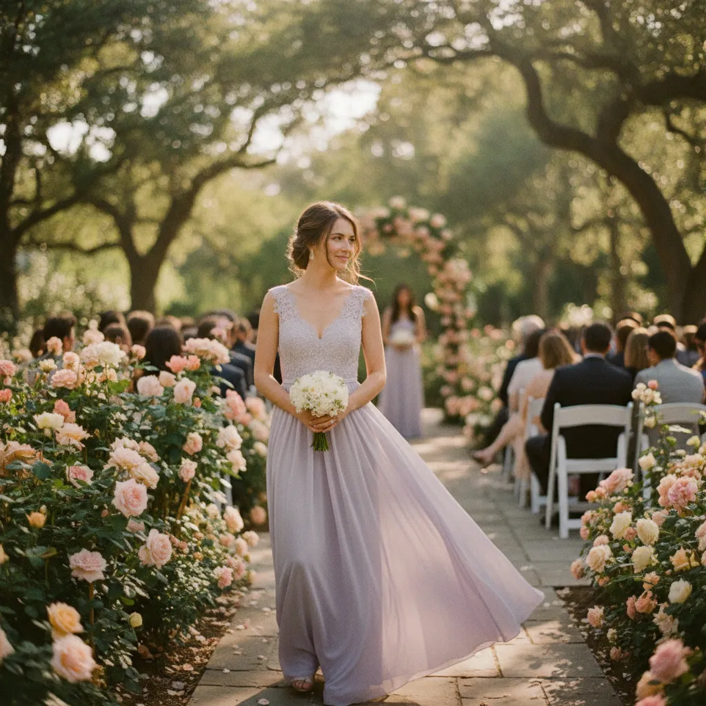 Romantisches Chiffon-Kleid in Lavendel als perfekte Wahl für Hochzeitsgäste