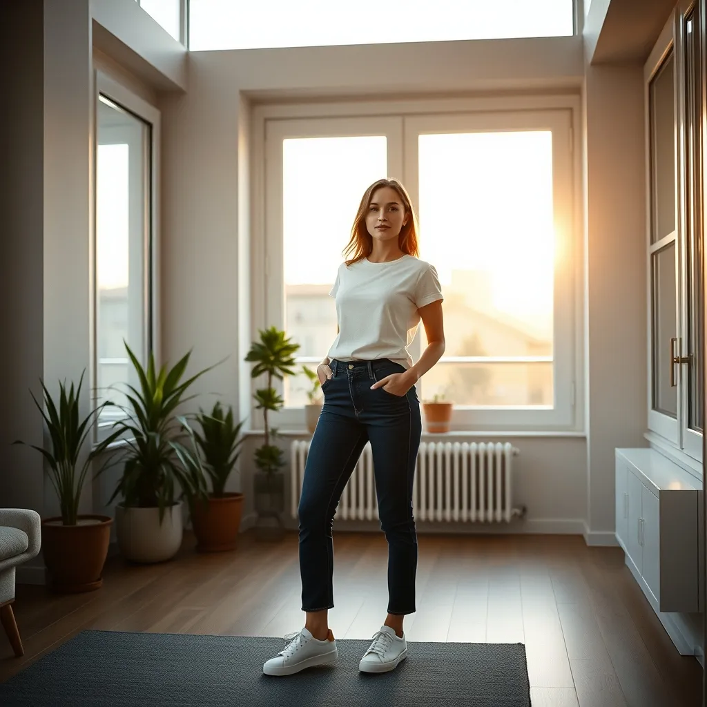 Das weiße T-Shirt und die dunkle Jeans bilden die Basis jeder Garderobe