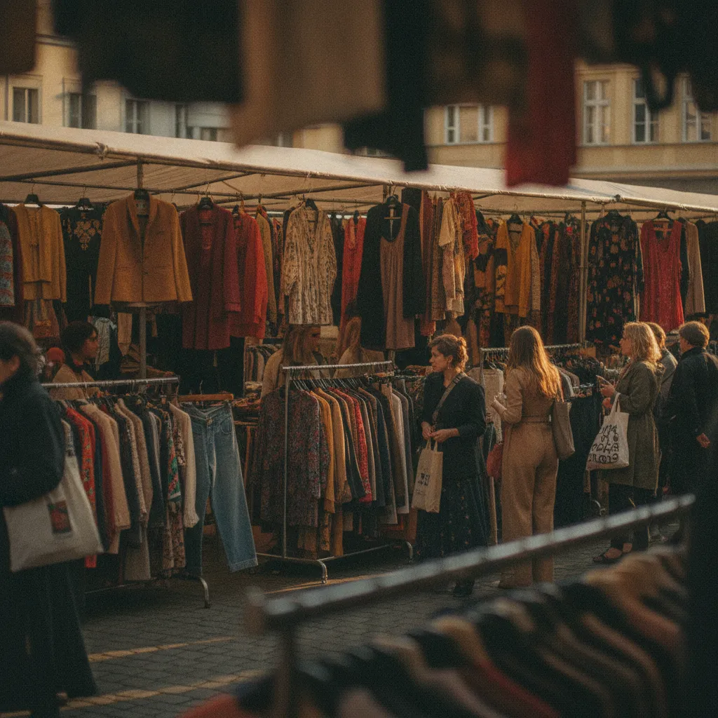Samstagsflohmarkt am Naschmarkt mit Vintage-Mode und Accessoires
