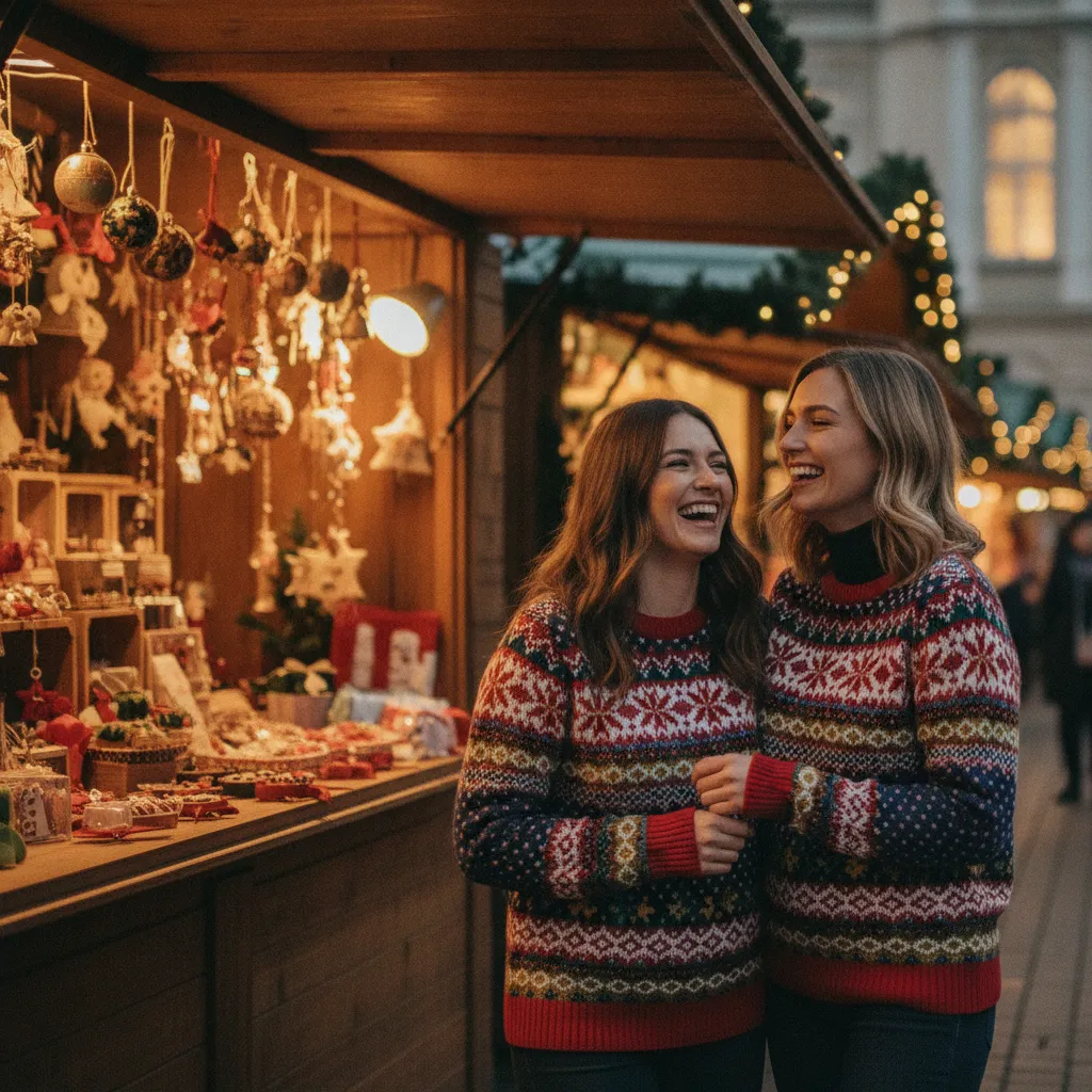 Weihnachtspullover auf dem Wiener Christkindlmarkt: festlich und gemütlich