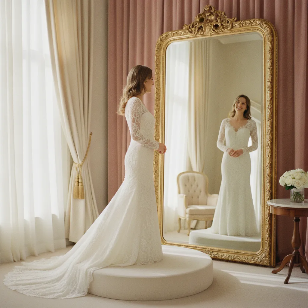 Der Moment, wenn das Brautkleid nach der Änderung endlich perfekt sitzt