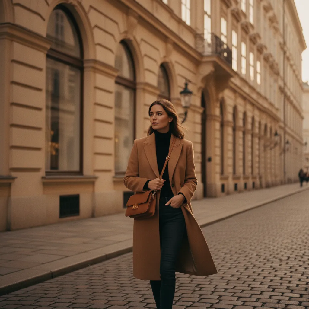 Eine Crossbody-Tasche in Cognac passt perfekt zum herbstlichen Stadtbummel