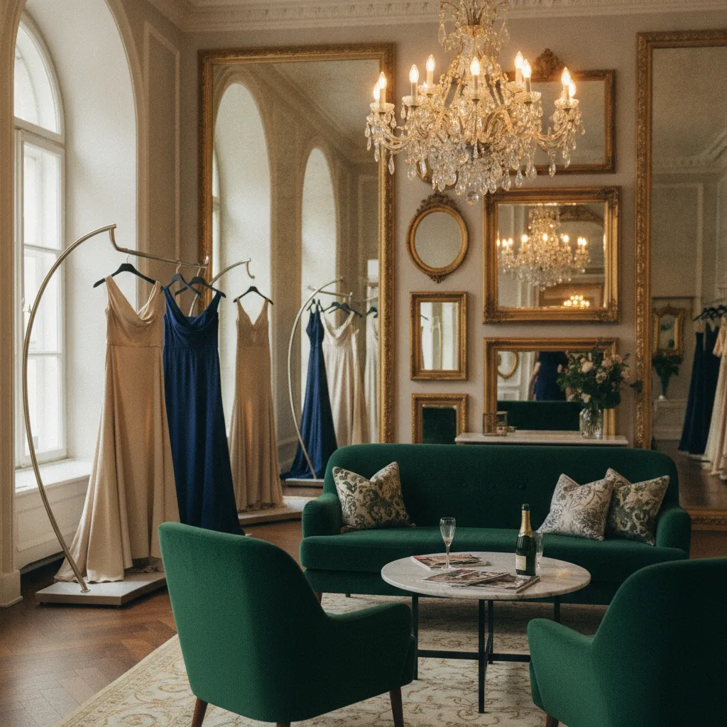 Blick in eine Innsbrucker Boutique mit exklusiver Auswahl an Abendkleidern