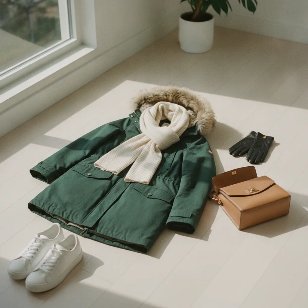 Outfit-Inspiration: Peuterey Parka mit passenden Accessoires für den Winter