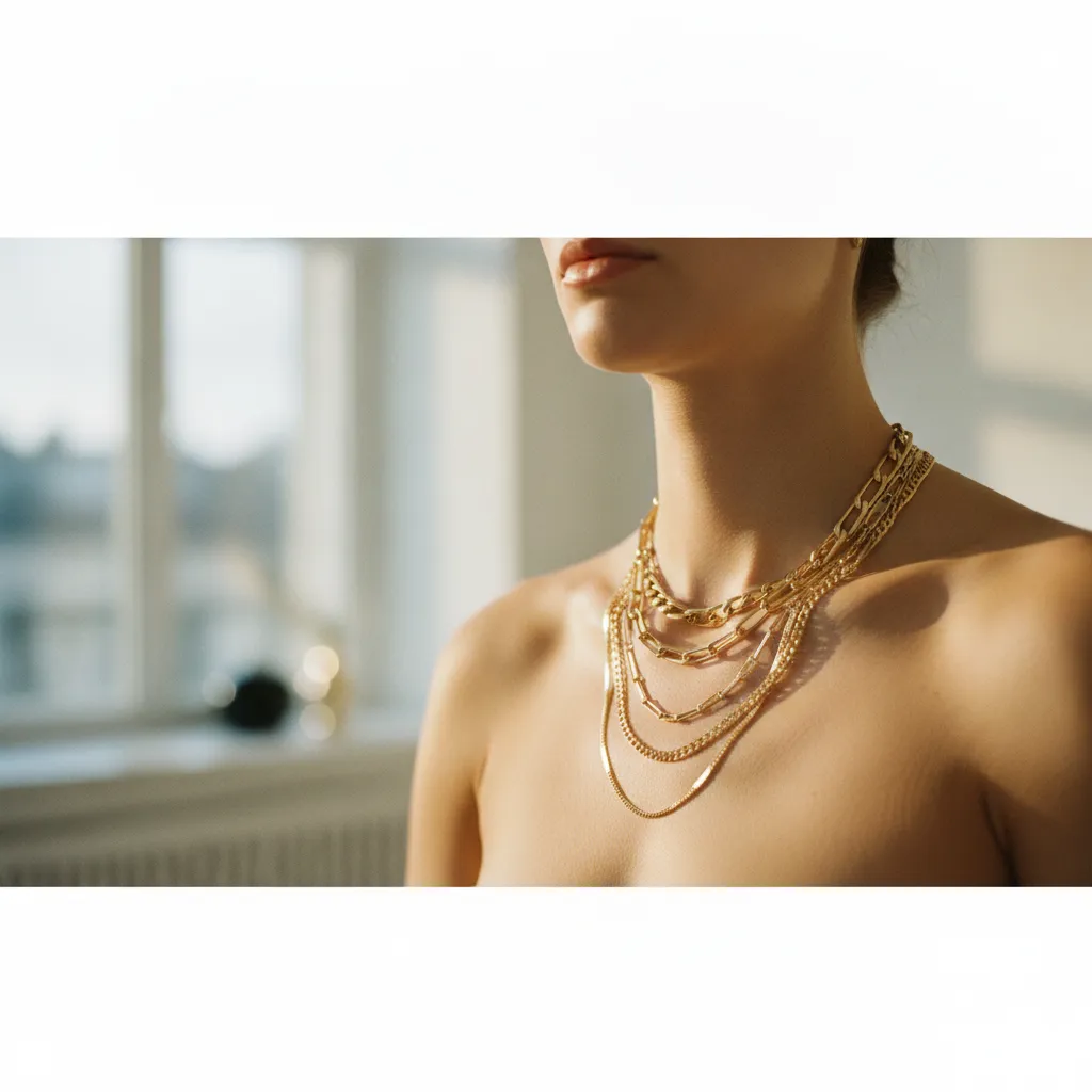 Chunky-Gold-Ketten im Layering: der Signature-Look der Schmuck-Trends 2023