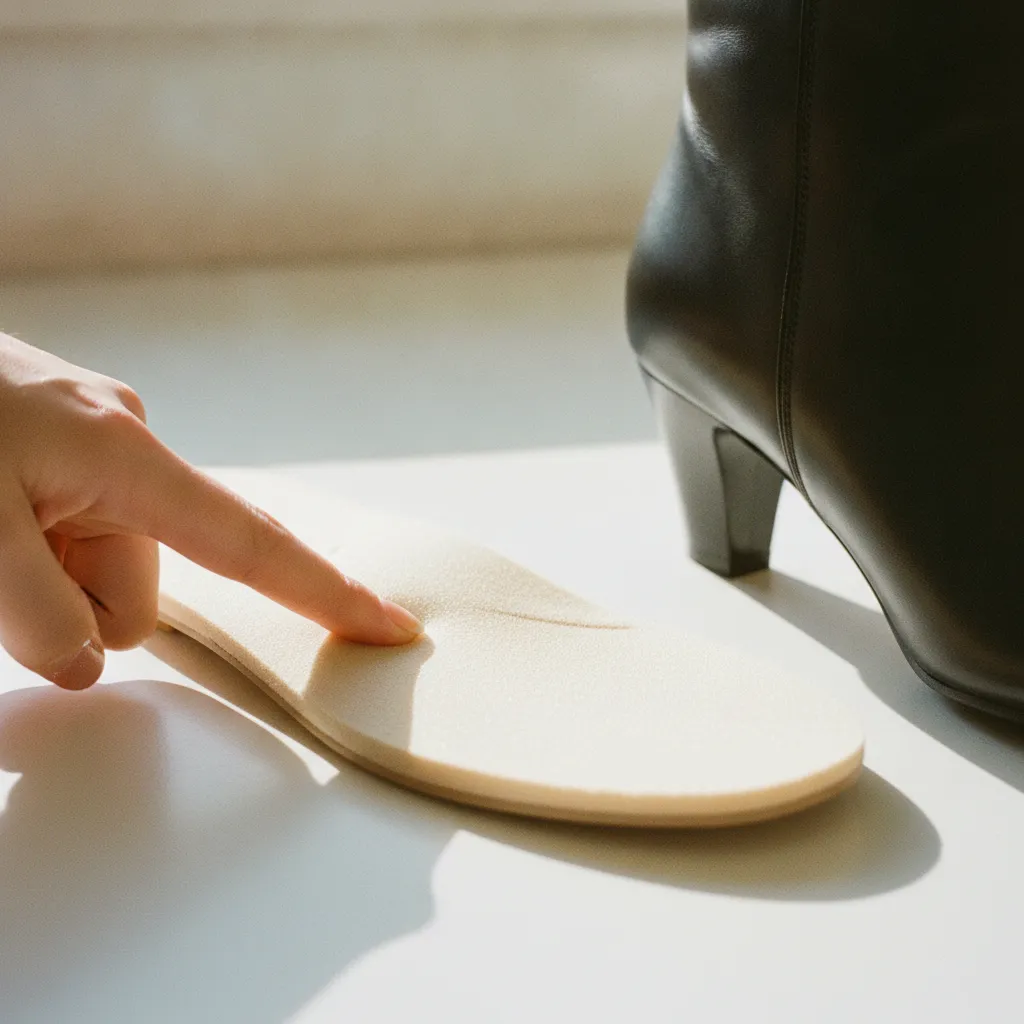 Die Memory Foam Einlegesohle passt sich der individuellen Fußform an