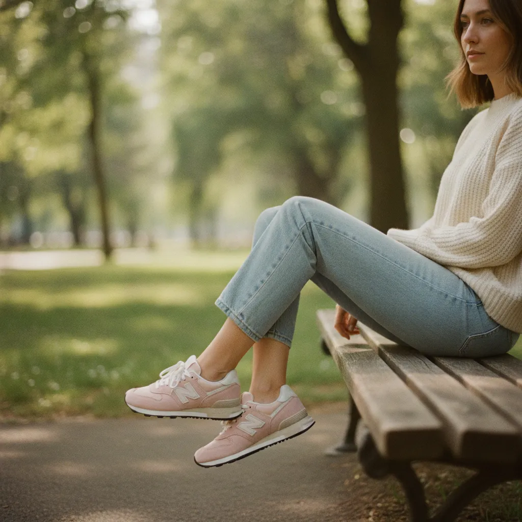 Pastellfarbene Sneaker als frischer Akzent im Frühlingslook
