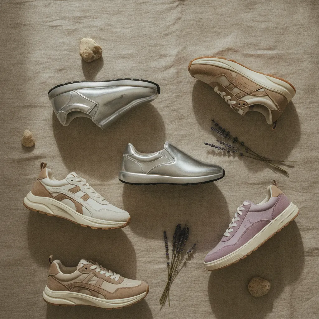 Die Trendfarben 2025: Erdtöne, Pastellfarben und Metallic dominieren die Sneaker-Kollektionen