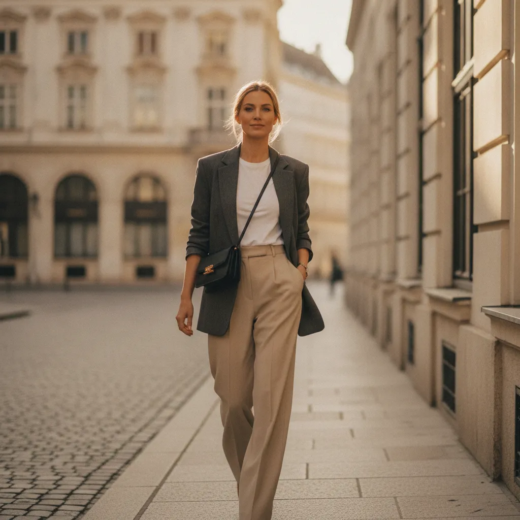 Blazer offen getragen: lässig und stilvoll im Wiener Alltag