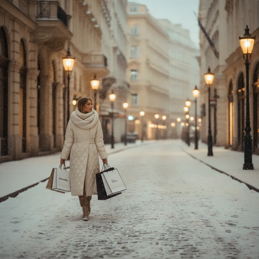 Ein langer Steppmantel hält auch an den kältesten Wintertagen in Wien warm