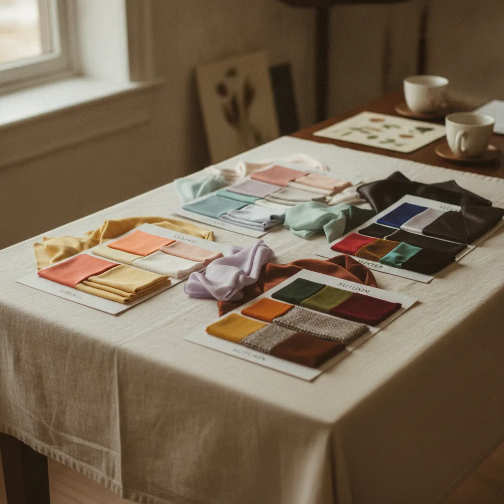 Jeder Farbtyp hat seine eigene Palette: Frühling, Sommer, Herbst und Winter im Vergleich