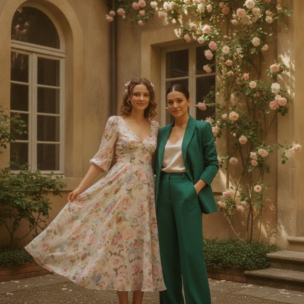 Kleid oder Zweiteiler: beide Varianten wirken auf einer Hochzeit stilvoll