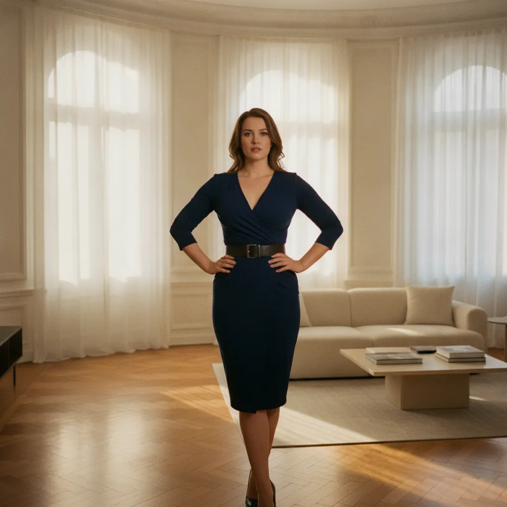 Wickelkleid am X-Typ: die Taille wird perfekt betont
