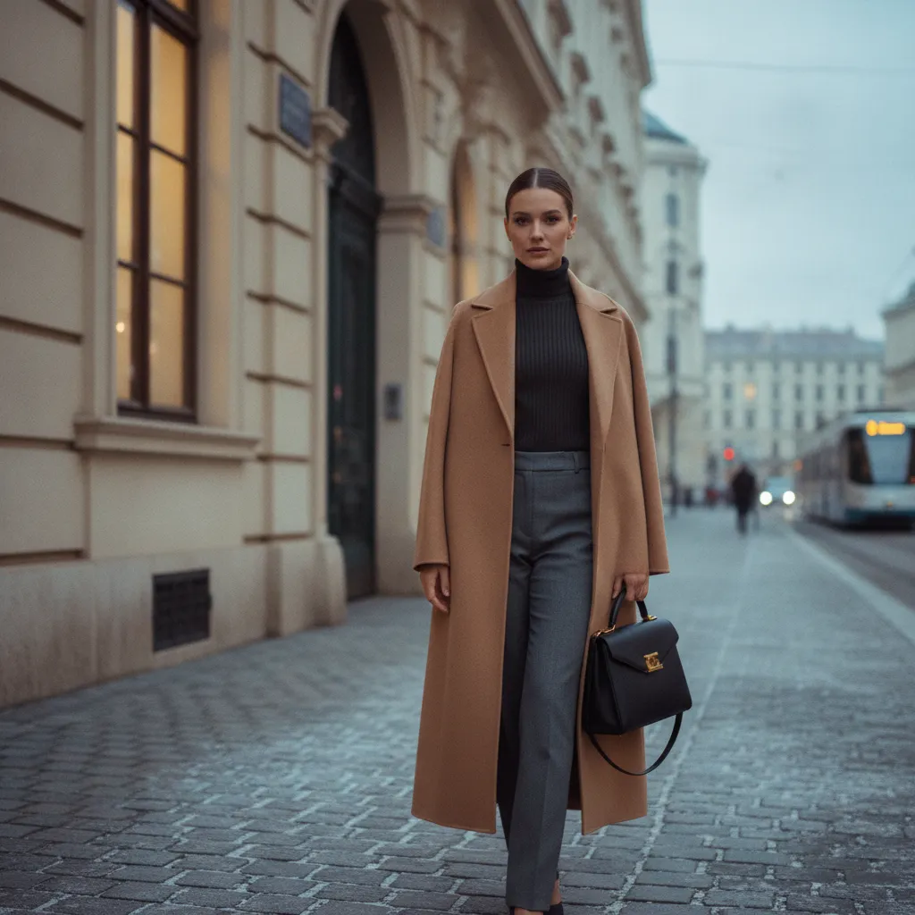 Im Winter vervollständigt ein gepflegter Wollmantel das Outfit fürs Vorstellungsgespräch