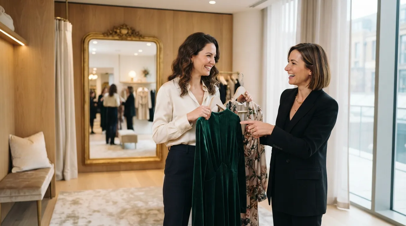 Professionelles Personal Shopping in einer Boutique: gezielte Auswahl statt Impulskauf spart langfristig Zeit und Geld